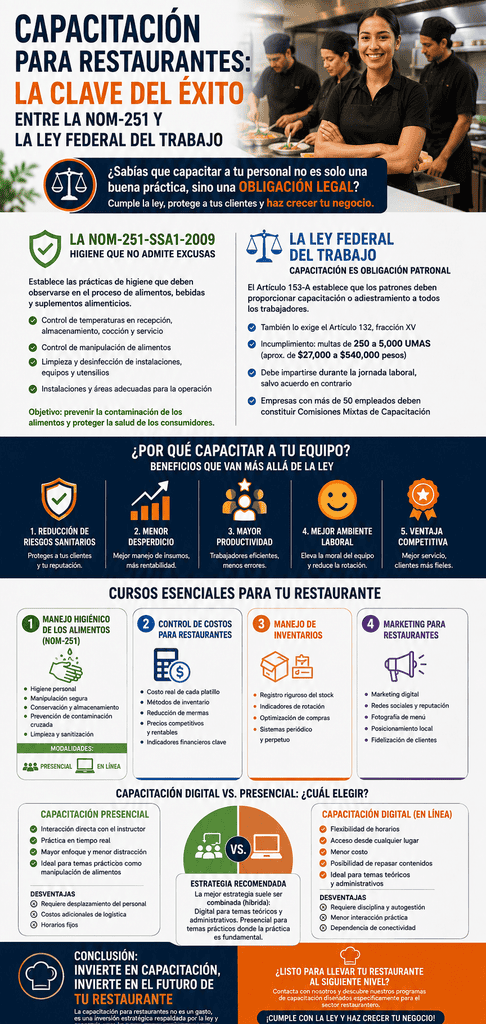 infografia del blog Capacita a tu empresa restaurantera y cumple con la ley